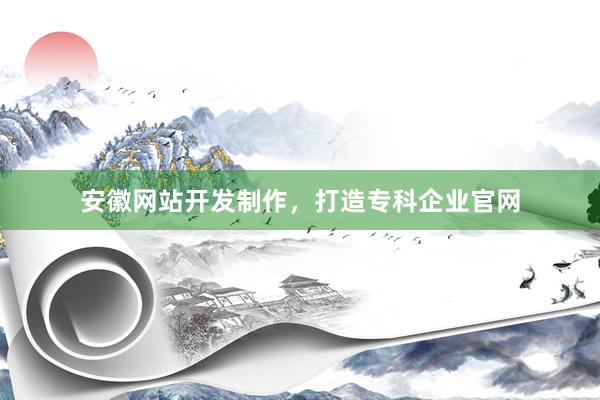 安徽网站开发制作，打造专科企业官网